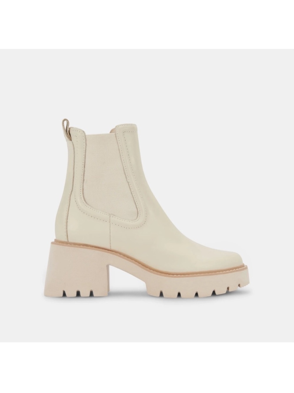 Dolce Vita Cream Lug-Heel Chelsea Booties